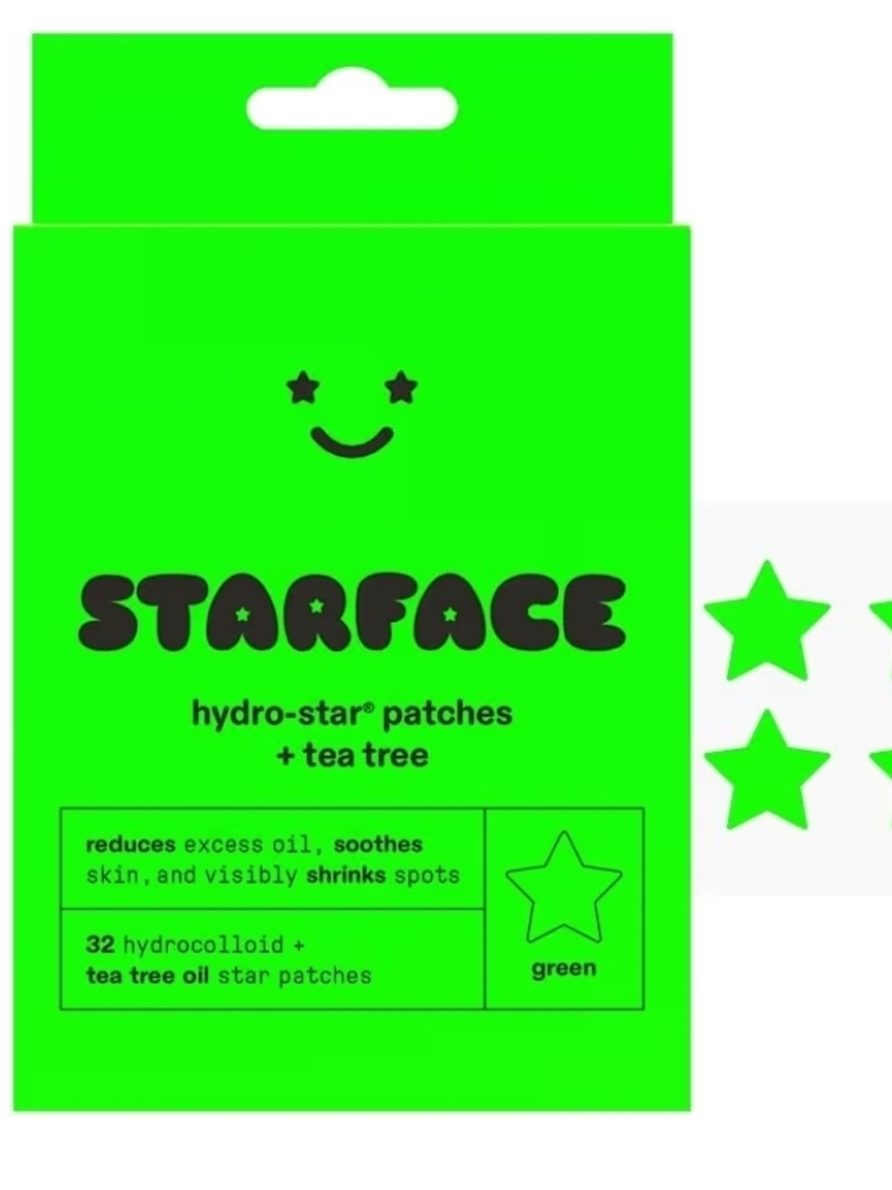 Starface Hydro-Star Tea Tree Star Patches - Neon Green